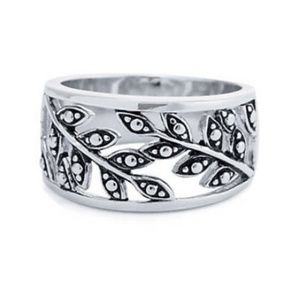 Belk Silverworks Open Artisan Leaf Ring Size 8